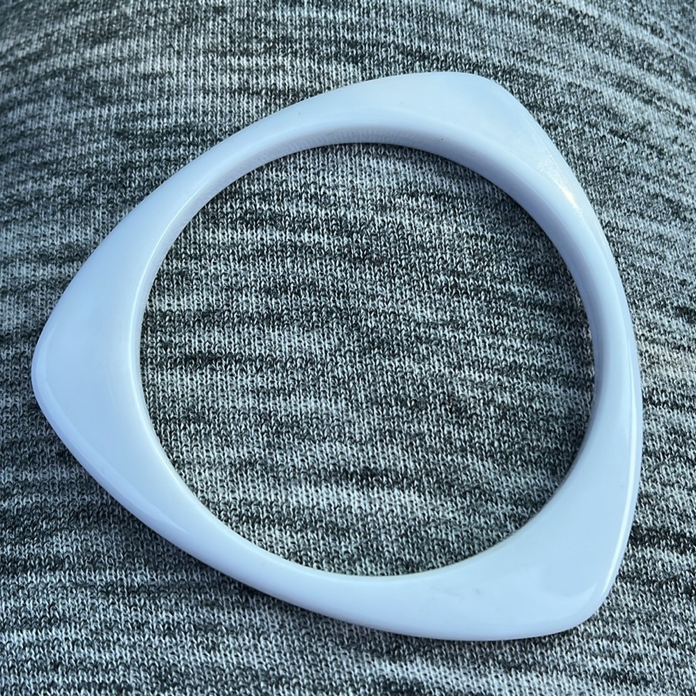 Triangular White Bangle Bracelet - image 7